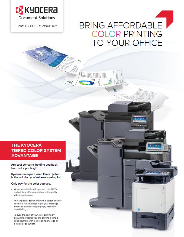 Kyocera Software Cost Control And Security Tiered Color Monitor Data Sheet Thumb, General Copiers, Kyocera, Kip, Konica, HP, NY, NJ, New York, New Jersey